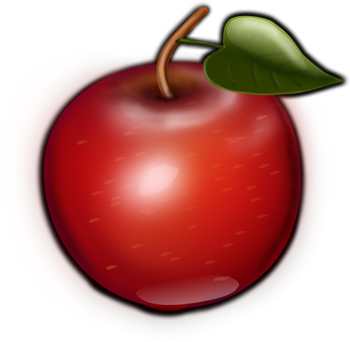 Векторное изображение коричневый Совет и зеленых листьев apple