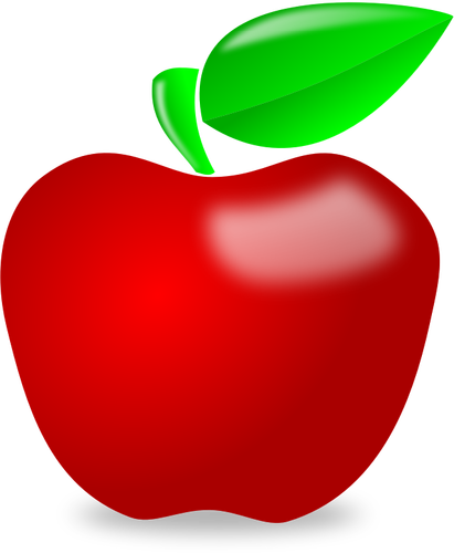 Shiny spot red apple vector image