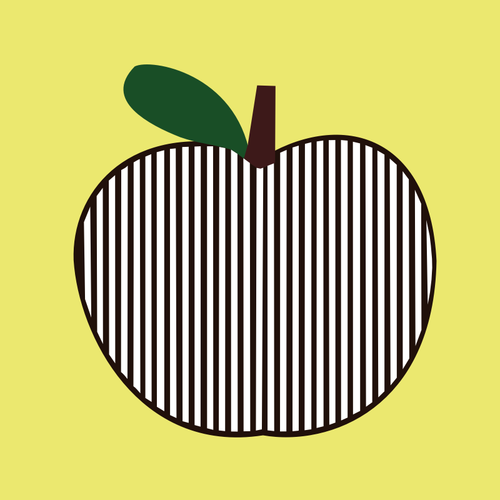 Imagem vetorial de listrado maçã preta simétrico