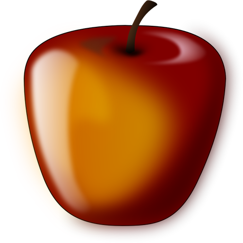 एक चमकदार सेब के वेक्टर चित्रण