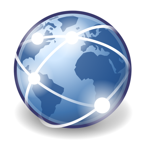 Connected globe vector icon