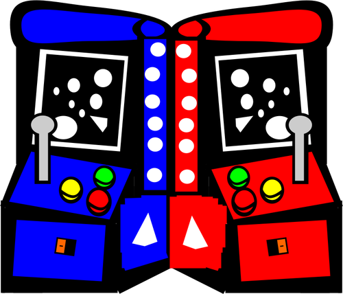 Arcade machines comic vector drawing