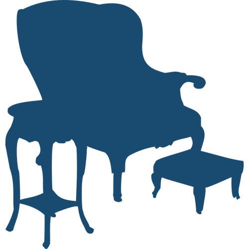 Armchair and table silhouette vector image