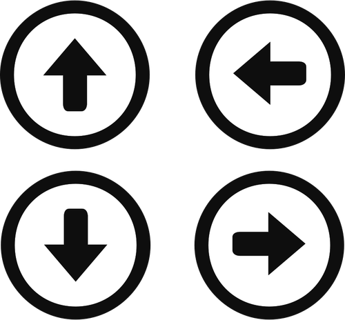 Vector illustration of selection of arrows in circle order