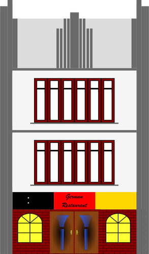 Vector image of art deco style commercial building