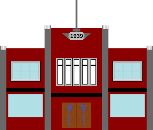 Vektorové ilustrace komerční budovy 1930 ve stylu art-deco