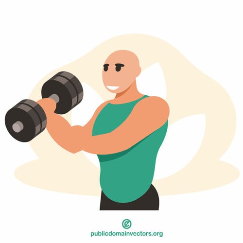 Man lifting dumbbell