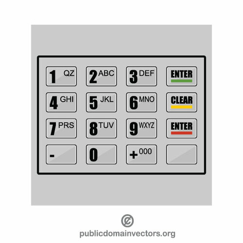 Teclado de máquina de ATM