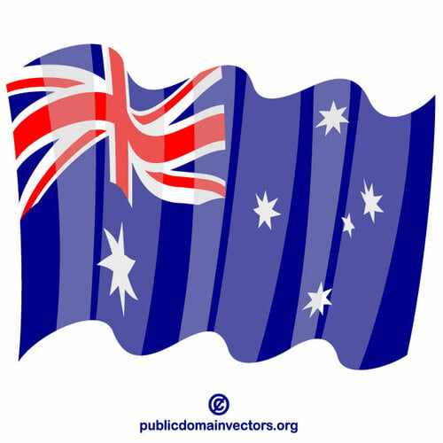 ऑस्ट्रेलिया का झंडा लहराते हुए