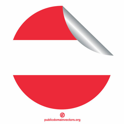 Peeling sticker flag of Austria