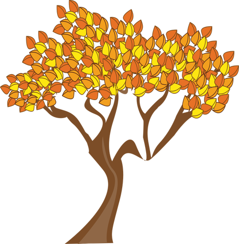 Tree with autumn leaves vector clip art