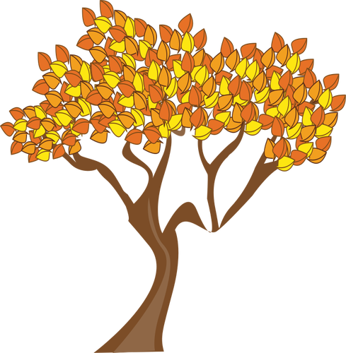 Árbol con hojas de otoño vector clip art