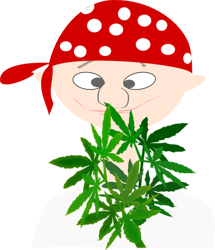 Vektorový obrázek avatar uživatele marihuany