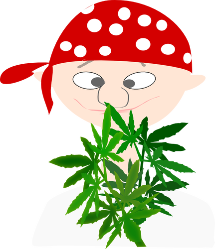 Vector image of marijuana user avatar