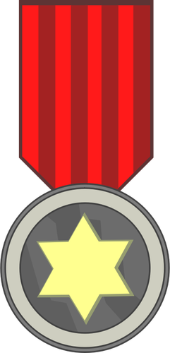 Vektor Klipart hvězdy ocenění medaile na červenou stužku