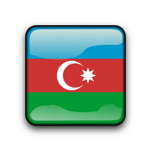 Botão de bandeira do Azerbaijão vector
