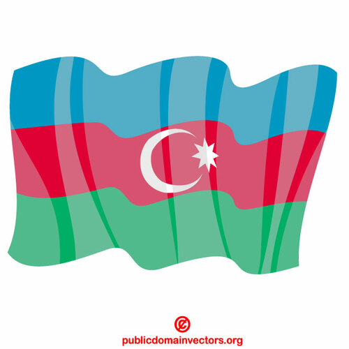 Azerbajdzjan viftar med flagga