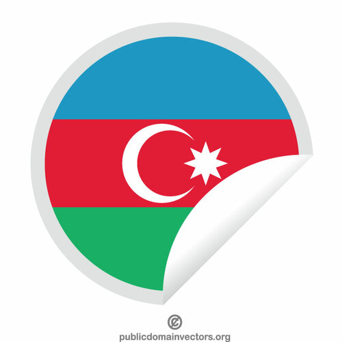 Round sticker Azerbaijan flag