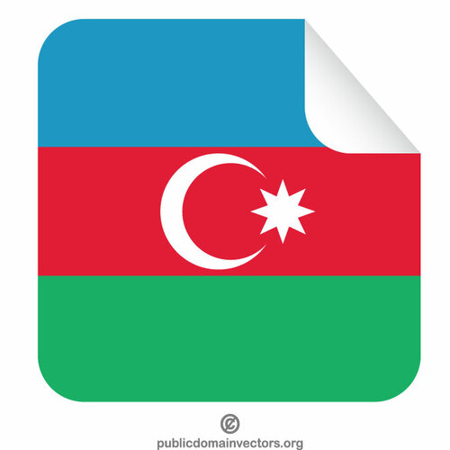 Bandeira do Azerbaijão da etiqueta da casca