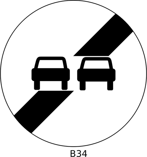 Final de adelantamientos prohibición orden del tráfico signo vector illustration
