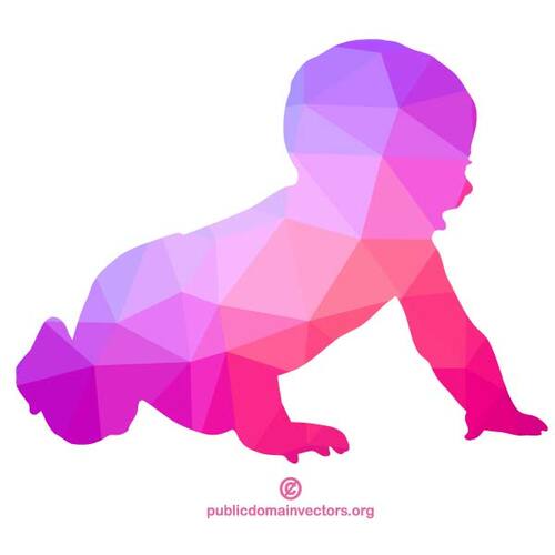 Silhouette de couleur d’un bébé