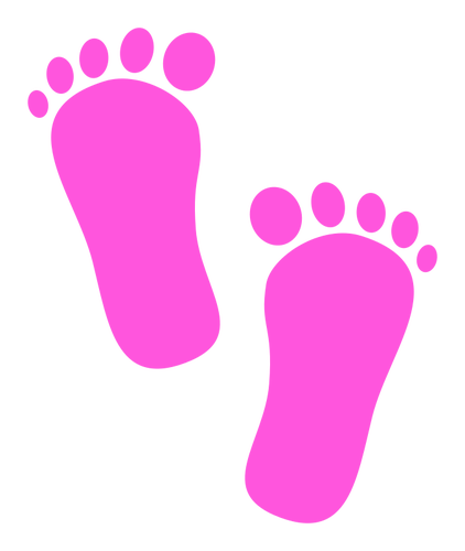 बेबी लड़की पैरों के निशान