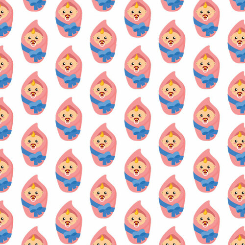 Newborn baby seamless pattern