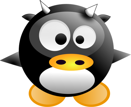 Ilustraţie vectorială a copilul pinguin benzi desenate