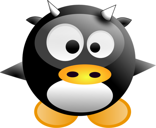 Vector illustration of baby comic penguin