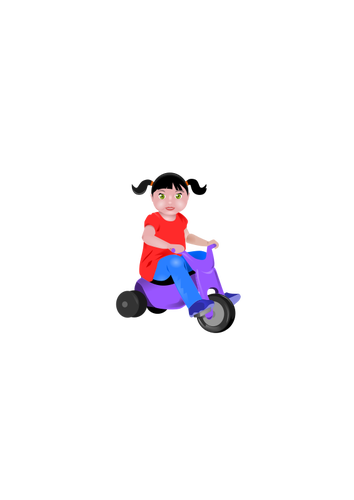 Little girl on a trycicle