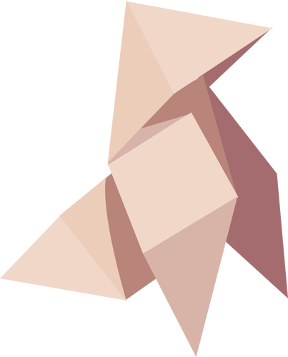 Bruin origami vogel vectorafbeeldingen