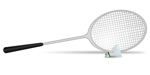 Vectorillustratie van badminton racket en bal