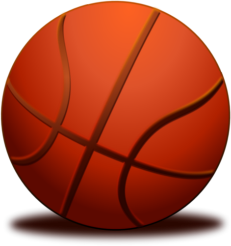 כדור כדורסל עם הצל בתמונה וקטורית.