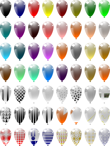 ClipArt vettoriali di 49 diversi baloons