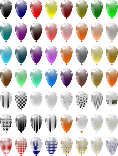 Clip-art vector de 49 baloons diferentes