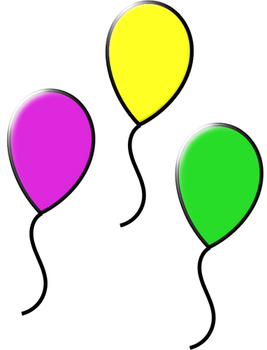 Ilustración vectorial de tres globos flotantes