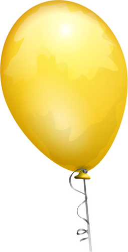 Vektorgrafikk utklipp av gule ballong på en dekorert streng