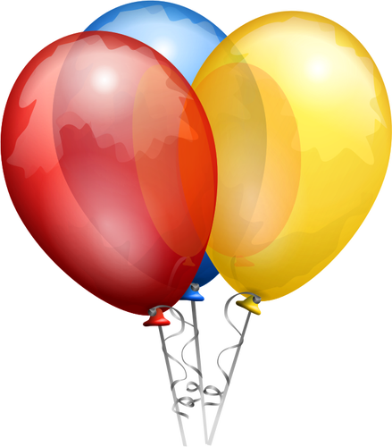 Vector illustration of three decorated party balloons