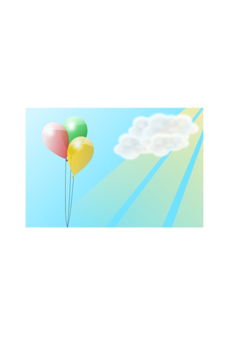 Tre färgade ballonger