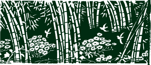 Bambu metsä väri piirustus
