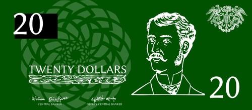 Zwanzig Dollar Banknote-Vektor-illustration