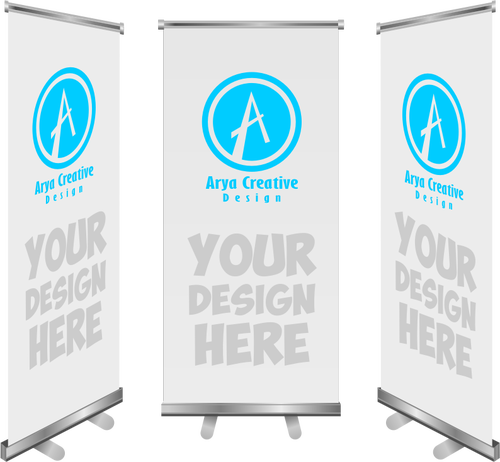 Vektor-ClipArt drei Rollup-Banner