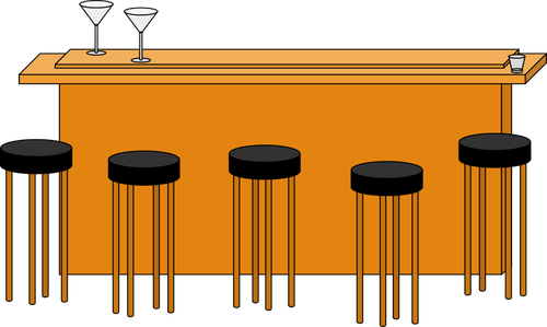 Bar with stools