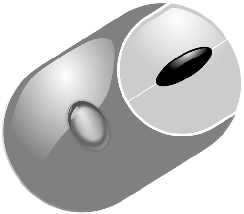 In scala di grigi fotorealistico computer mouse vector ClipArt