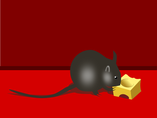 Mouse with cheese vector image