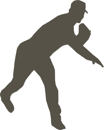 Silhouette vector graphics of baseball player