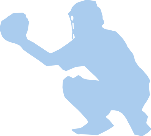 Image vectorielle silhouette accroupie de base-ball joueur