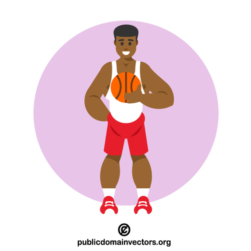 Basketballspiller med ballen