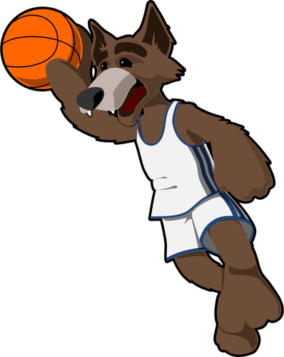 Ilustração em vetor basquete lobo