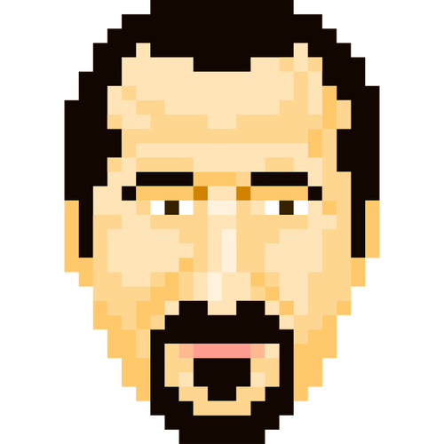 Ilustração em vetor de ícone de pixel homem barbudo